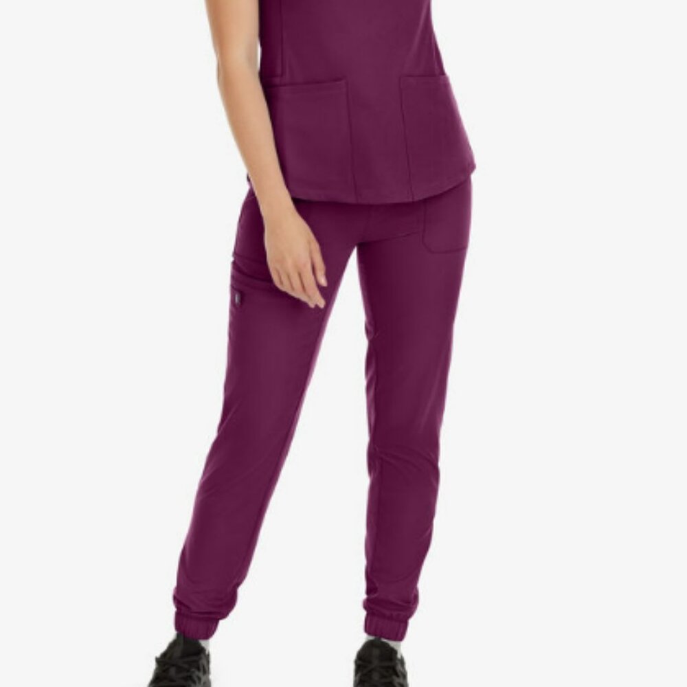 Healing Hands Renee Women's Jogger Cargo Pants in Wine (Petite Small)